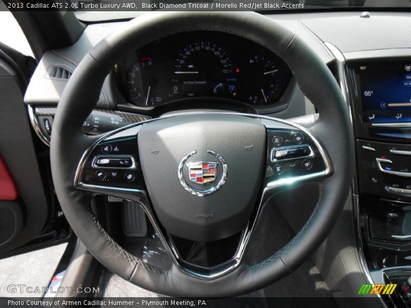 Black Diamond Tricoat / Morello Red/Jet Black Accents 2013 Cadillac ATS 2.0L Turbo Luxury AWD