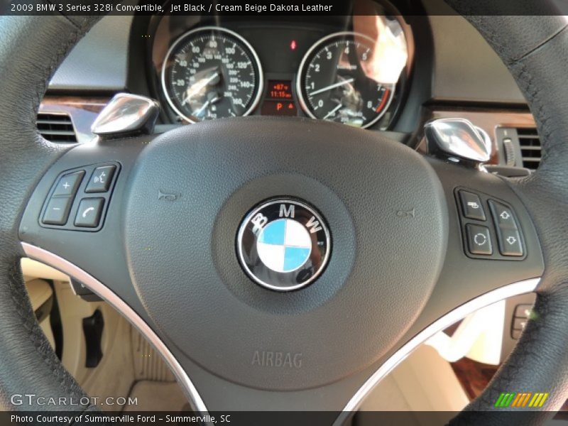 Jet Black / Cream Beige Dakota Leather 2009 BMW 3 Series 328i Convertible