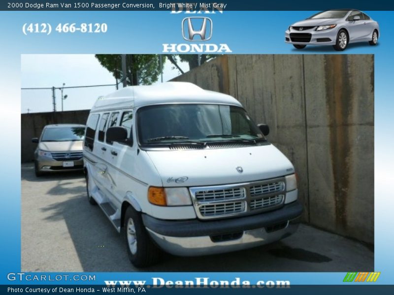 Bright White / Mist Gray 2000 Dodge Ram Van 1500 Passenger Conversion