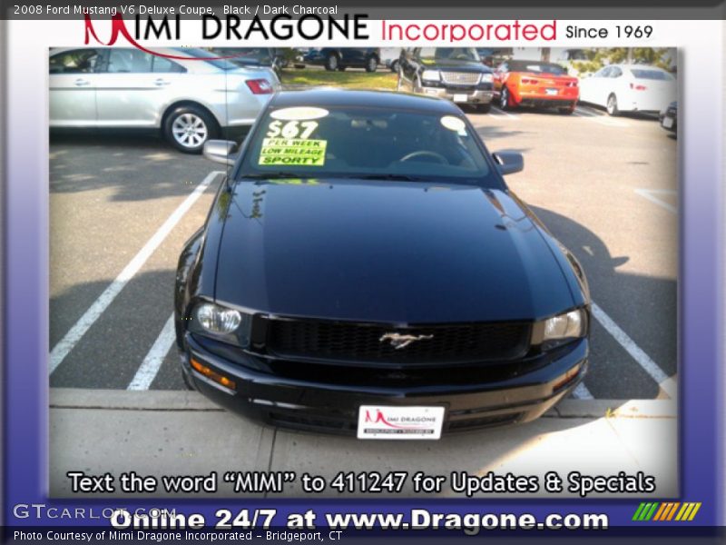 Black / Dark Charcoal 2008 Ford Mustang V6 Deluxe Coupe