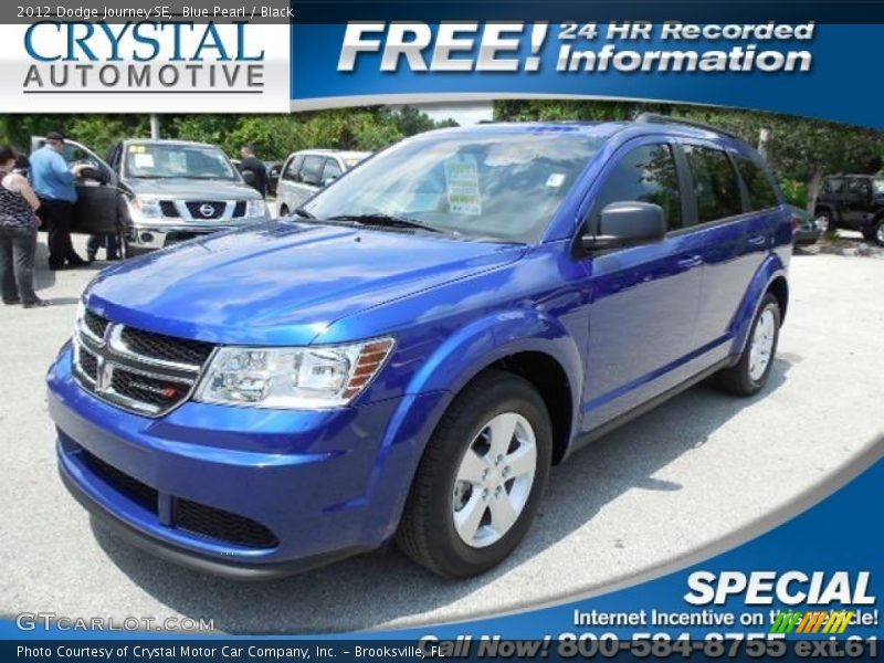 Blue Pearl / Black 2012 Dodge Journey SE