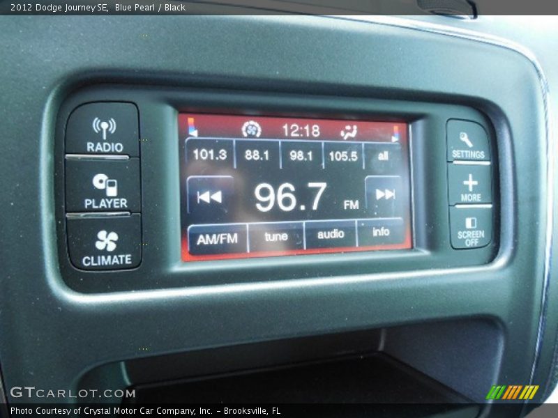 Blue Pearl / Black 2012 Dodge Journey SE