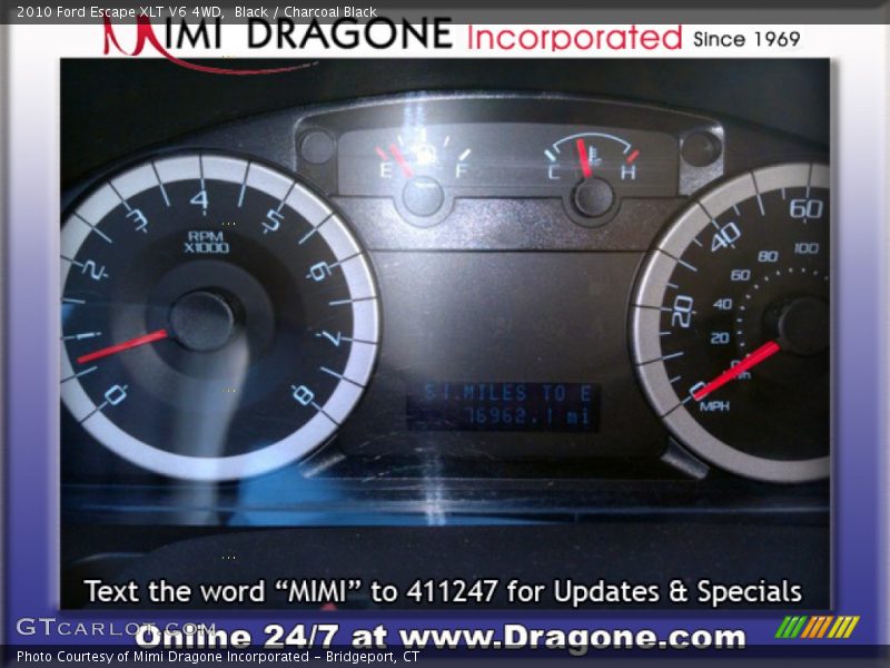 Black / Charcoal Black 2010 Ford Escape XLT V6 4WD