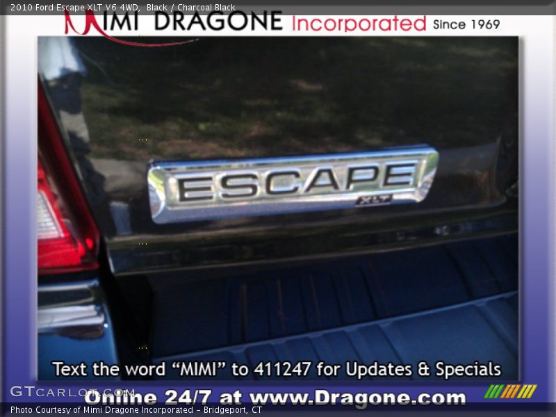 Black / Charcoal Black 2010 Ford Escape XLT V6 4WD
