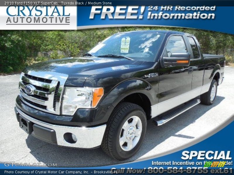 Tuxedo Black / Medium Stone 2010 Ford F150 XLT SuperCab