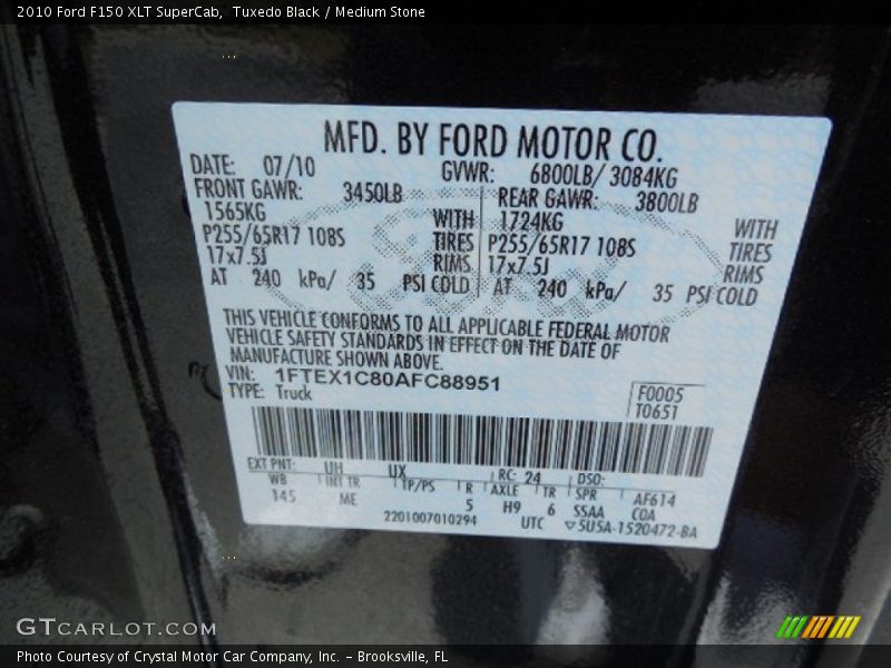Tuxedo Black / Medium Stone 2010 Ford F150 XLT SuperCab