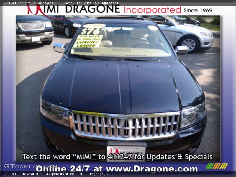 Tuxedo Black Metallic / Light Stone 2009 Lincoln MKZ AWD Sedan