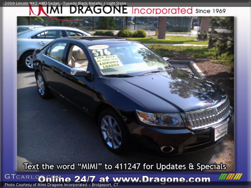 Tuxedo Black Metallic / Light Stone 2009 Lincoln MKZ AWD Sedan