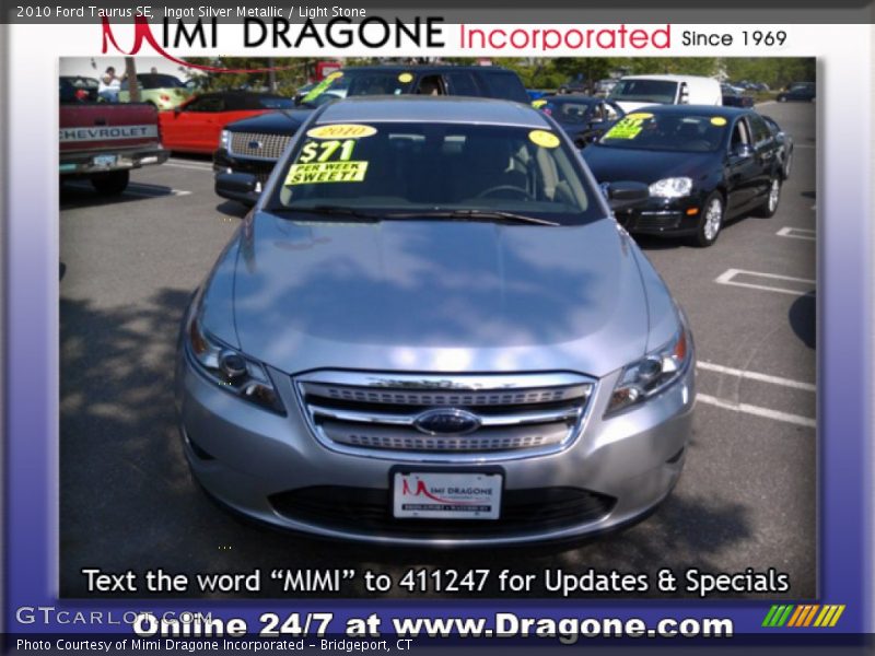 Ingot Silver Metallic / Light Stone 2010 Ford Taurus SE
