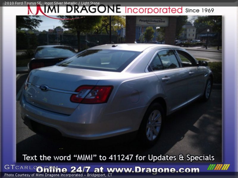 Ingot Silver Metallic / Light Stone 2010 Ford Taurus SE