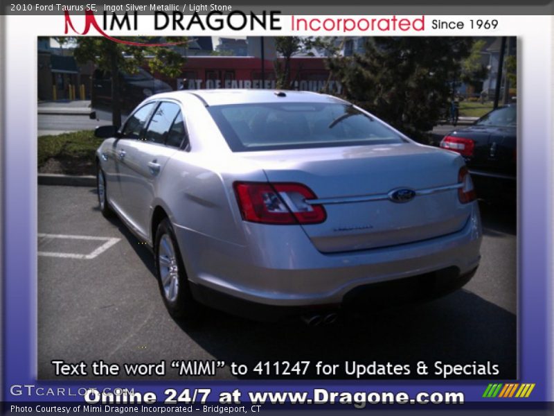 Ingot Silver Metallic / Light Stone 2010 Ford Taurus SE
