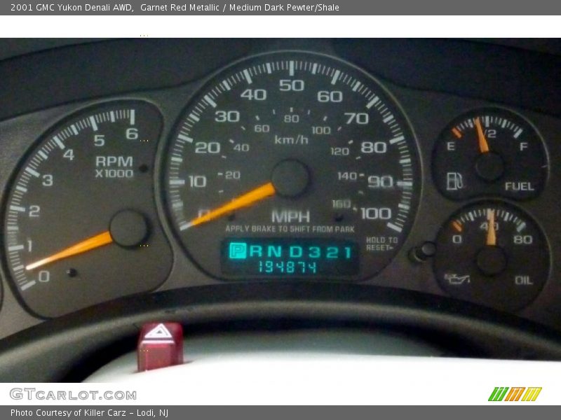 Garnet Red Metallic / Medium Dark Pewter/Shale 2001 GMC Yukon Denali AWD