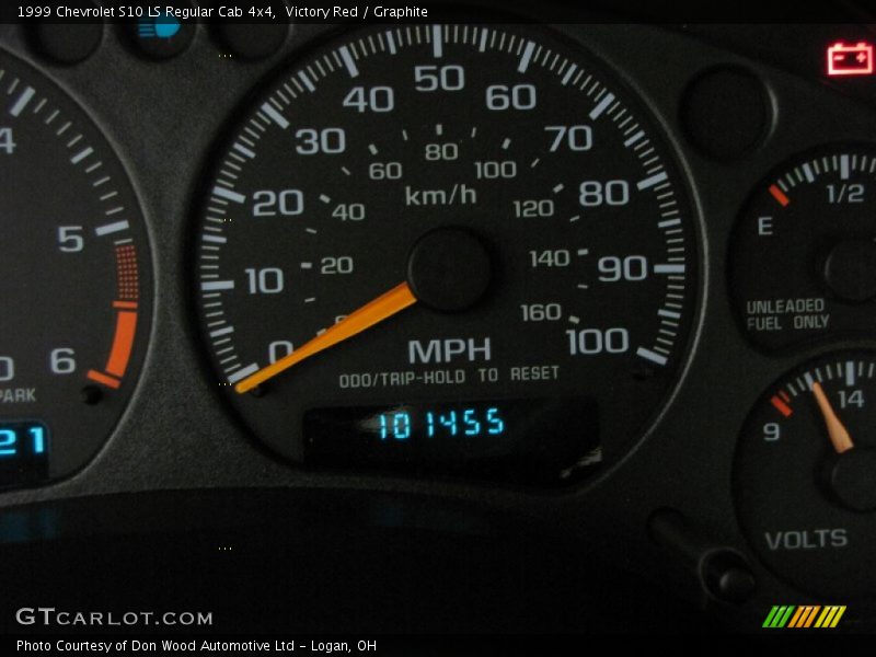 Victory Red / Graphite 1999 Chevrolet S10 LS Regular Cab 4x4