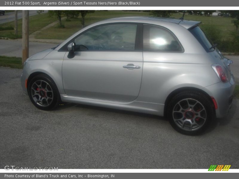 Argento (Silver) / Sport Tessuto Nero/Nero (Black/Black) 2012 Fiat 500 Sport