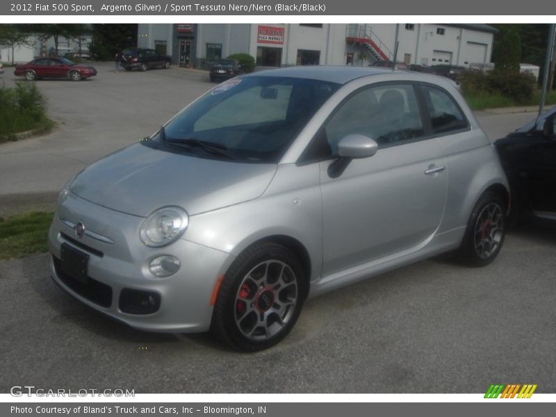 Argento (Silver) / Sport Tessuto Nero/Nero (Black/Black) 2012 Fiat 500 Sport