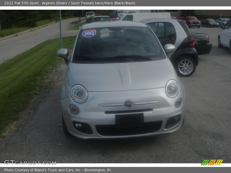 Argento (Silver) / Sport Tessuto Nero/Nero (Black/Black) 2012 Fiat 500 Sport