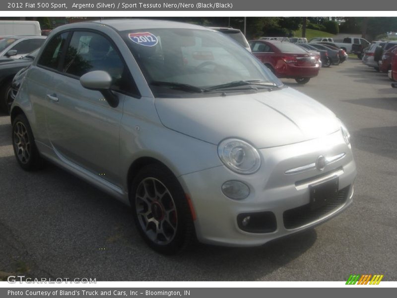 Argento (Silver) / Sport Tessuto Nero/Nero (Black/Black) 2012 Fiat 500 Sport