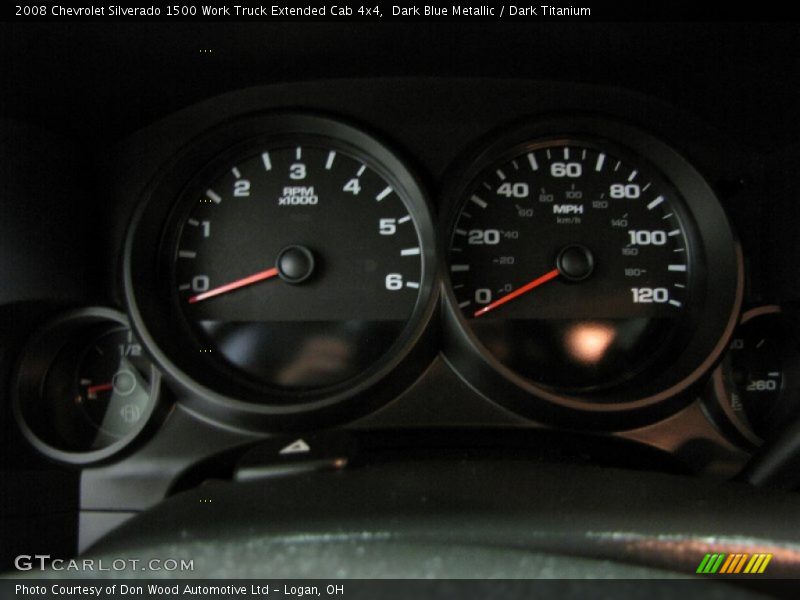 Dark Blue Metallic / Dark Titanium 2008 Chevrolet Silverado 1500 Work Truck Extended Cab 4x4