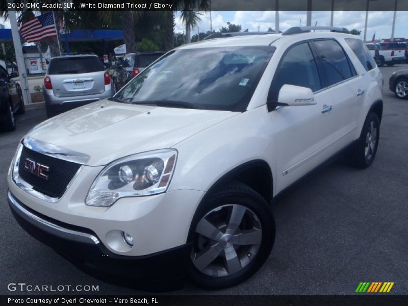 White Diamond Tricoat / Ebony 2010 GMC Acadia SLT