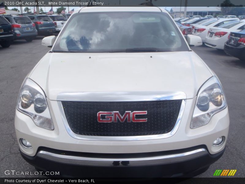 White Diamond Tricoat / Ebony 2010 GMC Acadia SLT