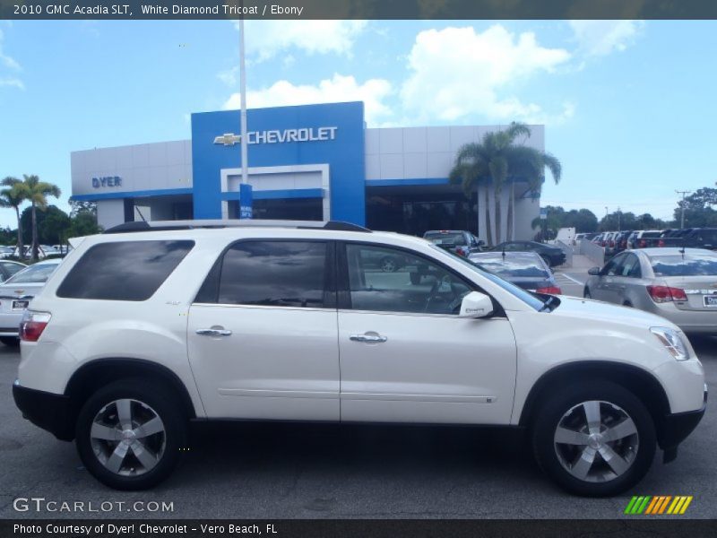 White Diamond Tricoat / Ebony 2010 GMC Acadia SLT