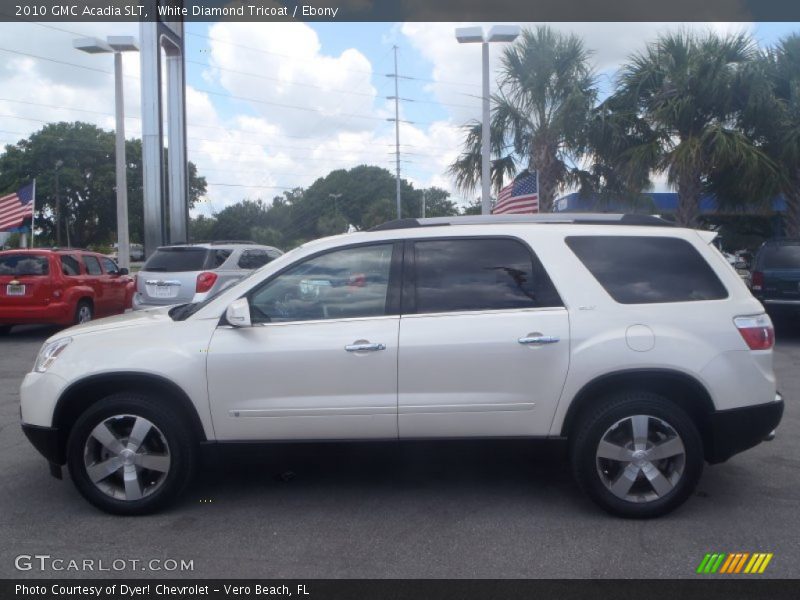 White Diamond Tricoat / Ebony 2010 GMC Acadia SLT