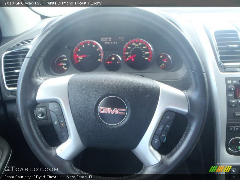 White Diamond Tricoat / Ebony 2010 GMC Acadia SLT
