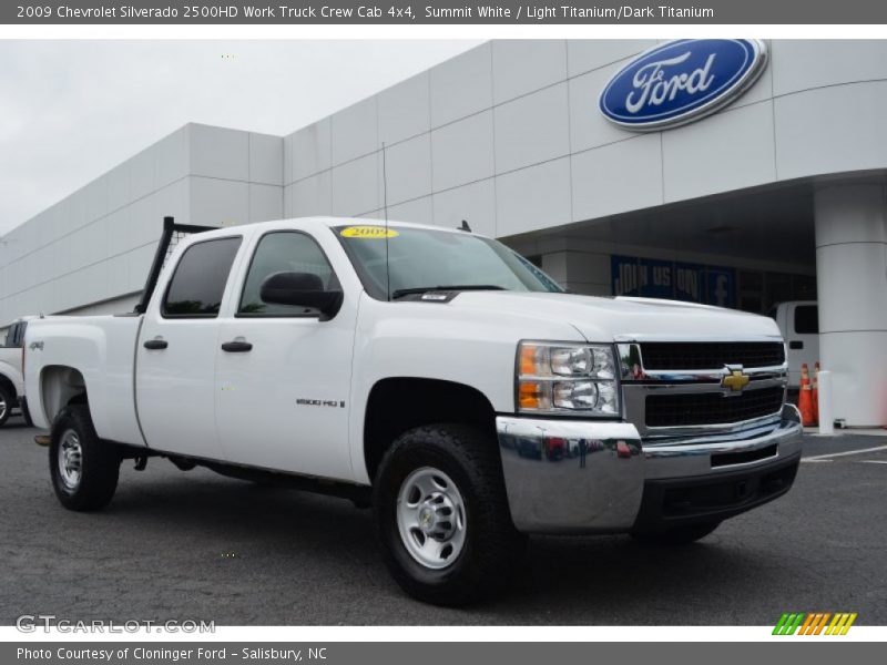 Summit White / Light Titanium/Dark Titanium 2009 Chevrolet Silverado 2500HD Work Truck Crew Cab 4x4