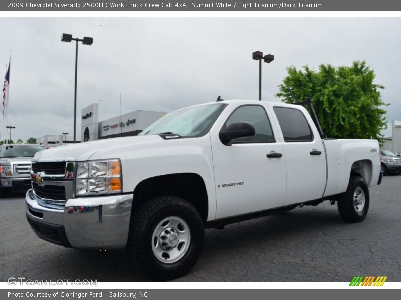 Summit White / Light Titanium/Dark Titanium 2009 Chevrolet Silverado 2500HD Work Truck Crew Cab 4x4