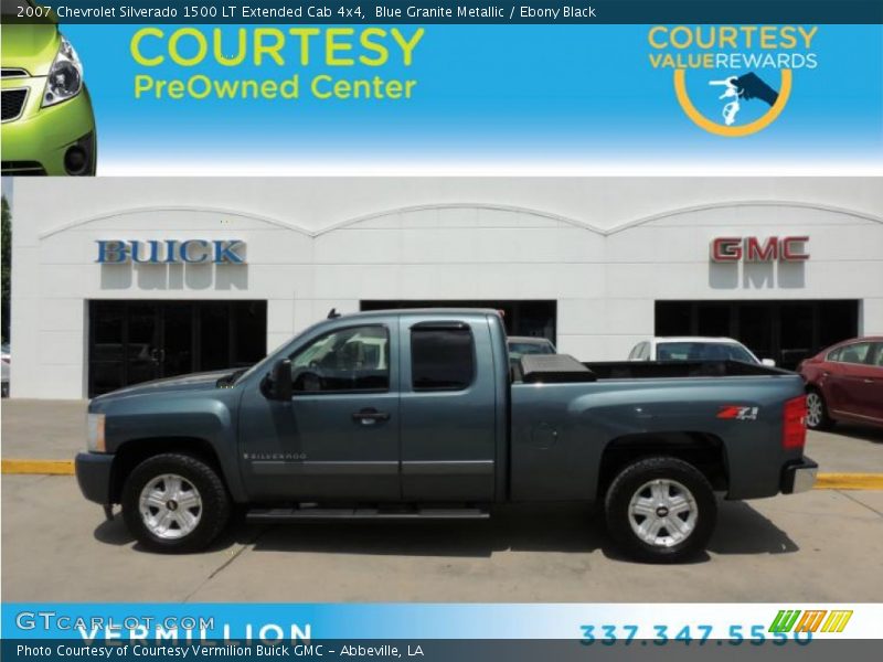 Blue Granite Metallic / Ebony Black 2007 Chevrolet Silverado 1500 LT Extended Cab 4x4