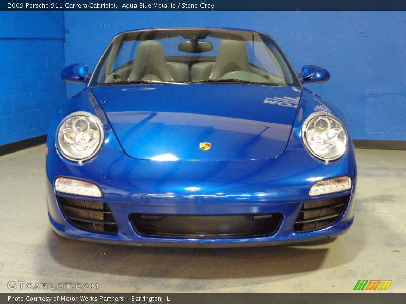 Aqua Blue Metallic / Stone Grey 2009 Porsche 911 Carrera Cabriolet