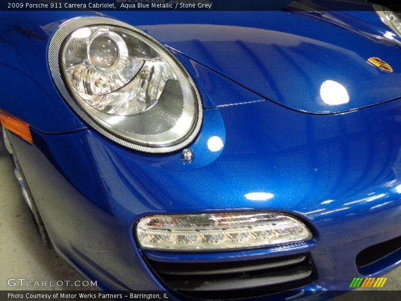 Aqua Blue Metallic / Stone Grey 2009 Porsche 911 Carrera Cabriolet