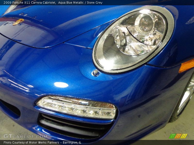 Aqua Blue Metallic / Stone Grey 2009 Porsche 911 Carrera Cabriolet