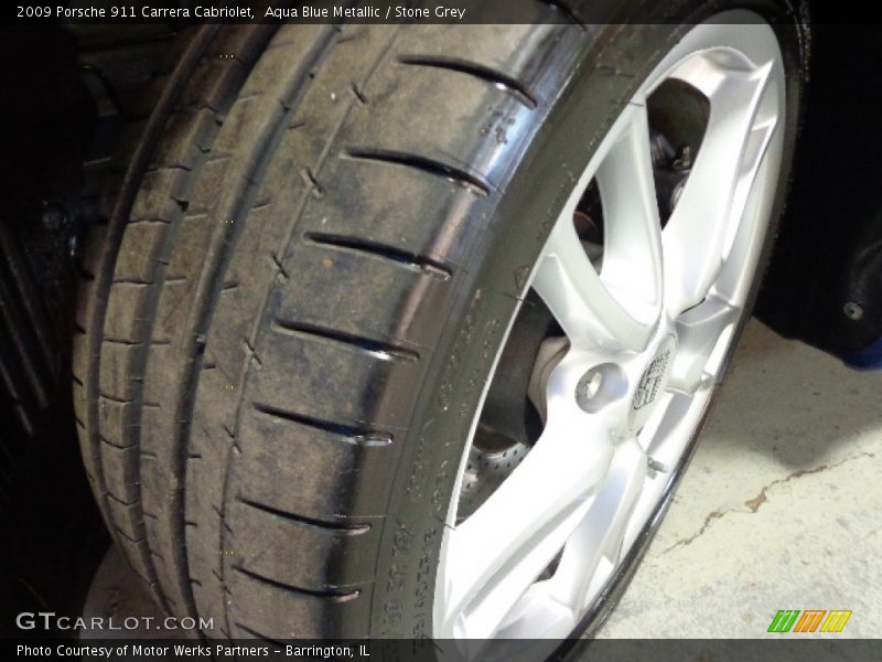 Aqua Blue Metallic / Stone Grey 2009 Porsche 911 Carrera Cabriolet