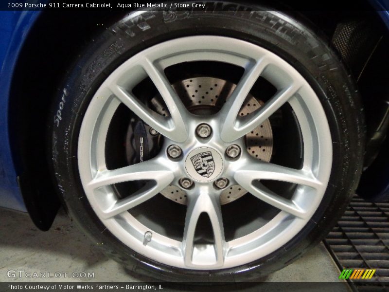 Aqua Blue Metallic / Stone Grey 2009 Porsche 911 Carrera Cabriolet