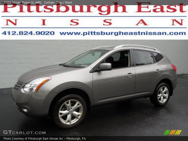 Gotham Gray / Black 2009 Nissan Rogue SL AWD