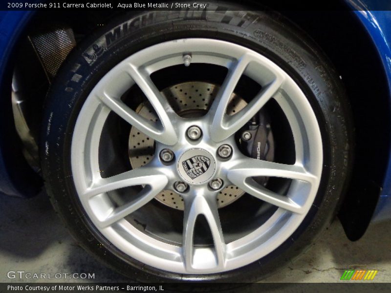 Aqua Blue Metallic / Stone Grey 2009 Porsche 911 Carrera Cabriolet