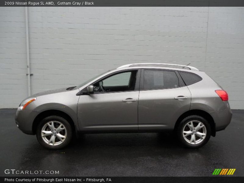 Gotham Gray / Black 2009 Nissan Rogue SL AWD