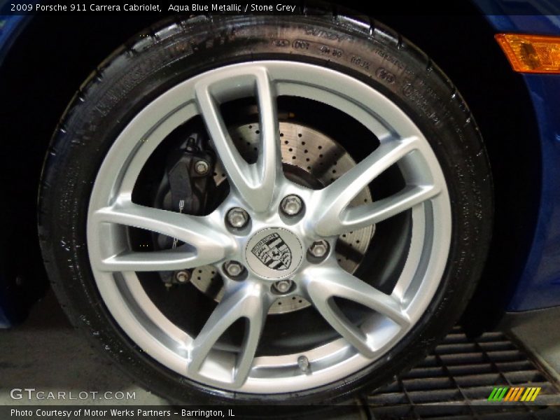 Aqua Blue Metallic / Stone Grey 2009 Porsche 911 Carrera Cabriolet