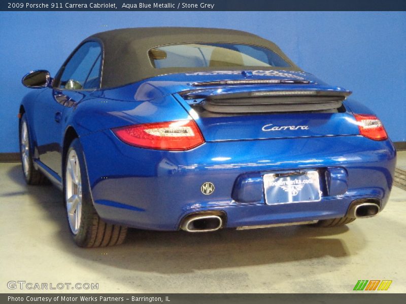 Aqua Blue Metallic / Stone Grey 2009 Porsche 911 Carrera Cabriolet