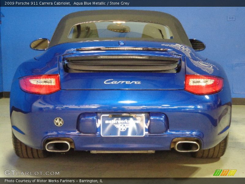 Aqua Blue Metallic / Stone Grey 2009 Porsche 911 Carrera Cabriolet