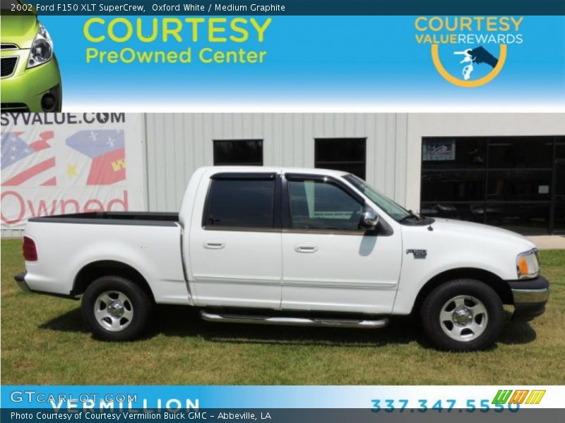 Oxford White / Medium Graphite 2002 Ford F150 XLT SuperCrew