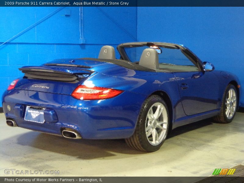 Aqua Blue Metallic / Stone Grey 2009 Porsche 911 Carrera Cabriolet