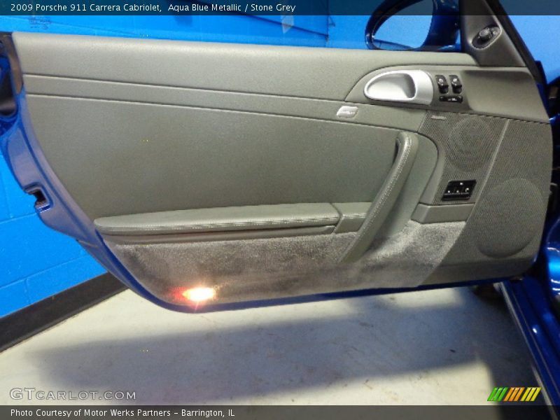 Aqua Blue Metallic / Stone Grey 2009 Porsche 911 Carrera Cabriolet