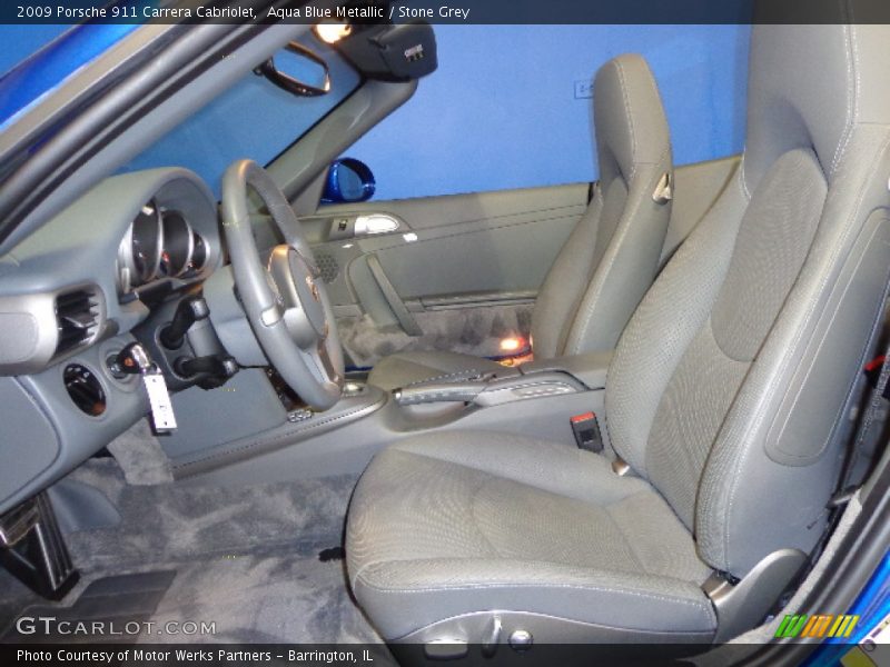 Aqua Blue Metallic / Stone Grey 2009 Porsche 911 Carrera Cabriolet