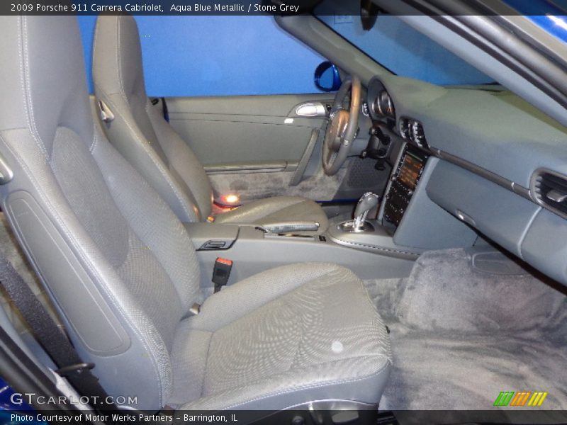 Aqua Blue Metallic / Stone Grey 2009 Porsche 911 Carrera Cabriolet
