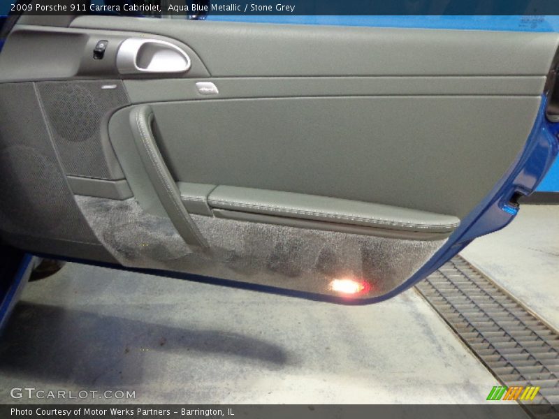 Aqua Blue Metallic / Stone Grey 2009 Porsche 911 Carrera Cabriolet