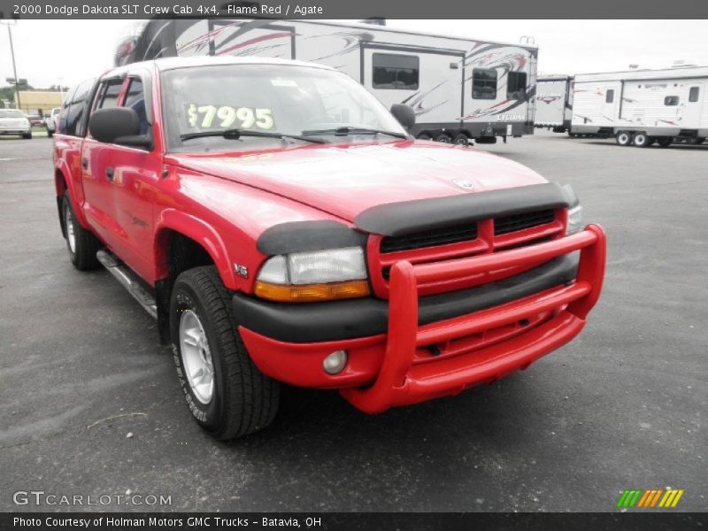 Flame Red / Agate 2000 Dodge Dakota SLT Crew Cab 4x4