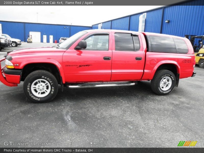 Flame Red / Agate 2000 Dodge Dakota SLT Crew Cab 4x4