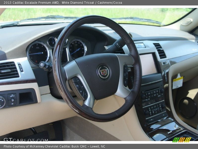 White Diamond Tricoat / Cashmere/Cocoa 2013 Cadillac Escalade Premium AWD